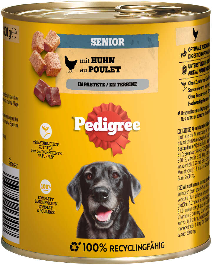 Pedigree Hunde-Nassfutter Senior mit Huhn in Pastete